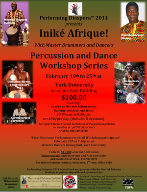 Performing Diaspora 2011: Percussion and Dance Workshop Series